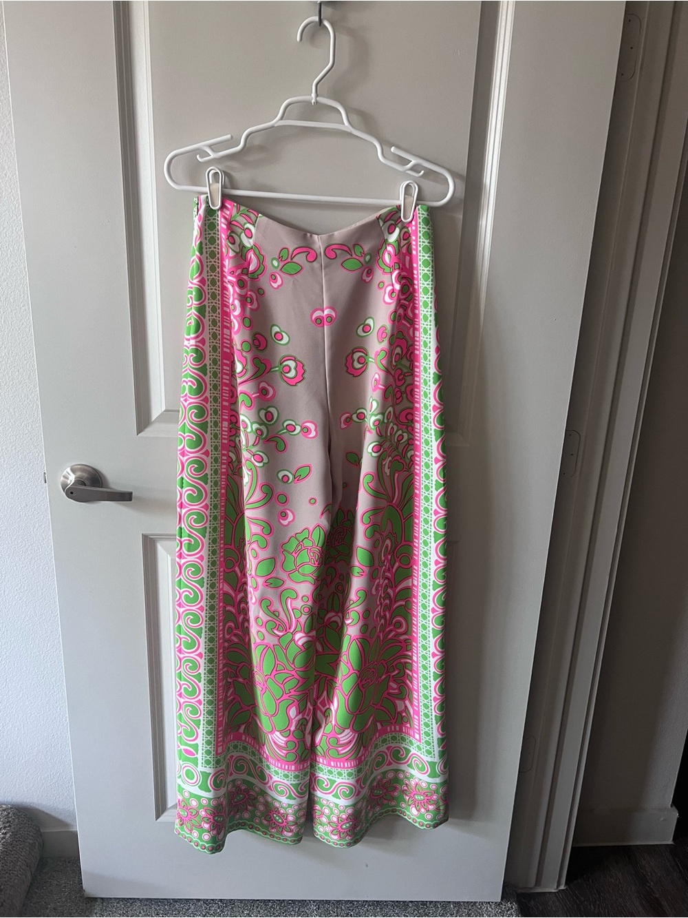 Federer Trina Turk Wide Leg with Pink & Green Floral Accents